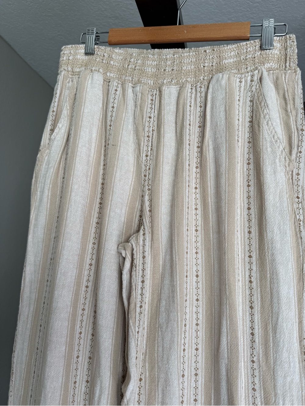 Briggs Linen Pants Women’s Large Summer Tan Beige